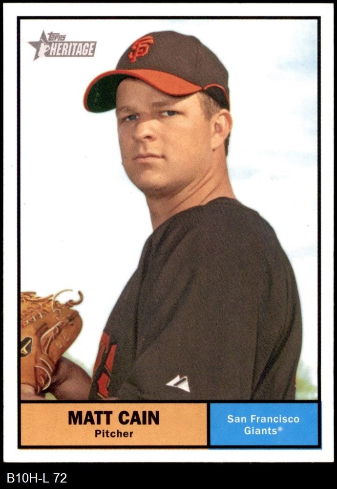 2010 Topps Heritage #72 Matt Cain Giants 8 - NM/MT