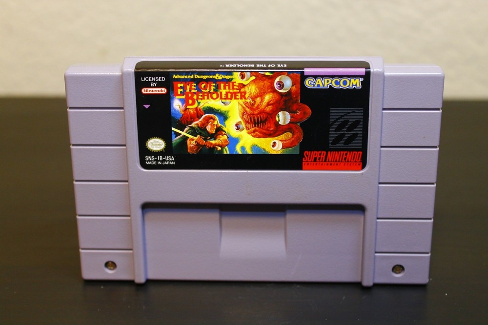 Super Nintendo Eye of the Beholder Game Capcom NM Cart Authentic Clean & Tested