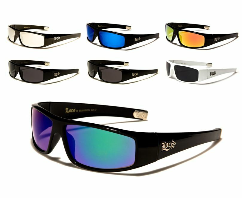 LOCS Sunglasses Hardcore Shades Plastic Frame Mirror & Dark Lenses Sport For Men