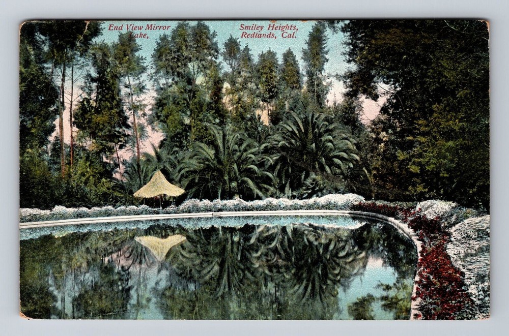 Redlands CA-California, Mirror Lake, Smiley Heights, Vintage c1910 Postcard