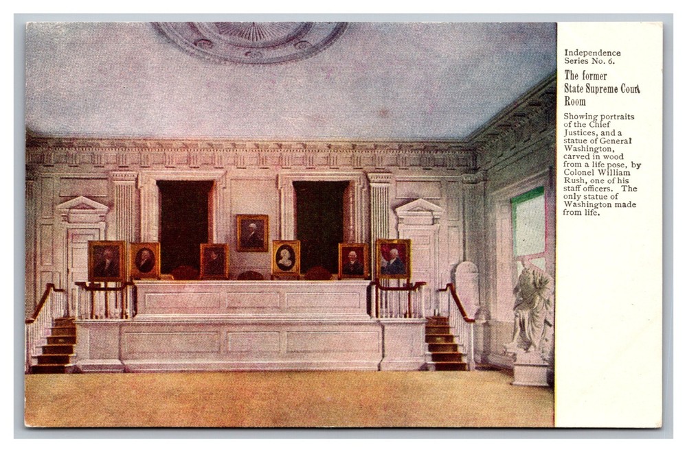 Philadelphia PA State Supreme Court Room Independence Hall Divided Back Postcard