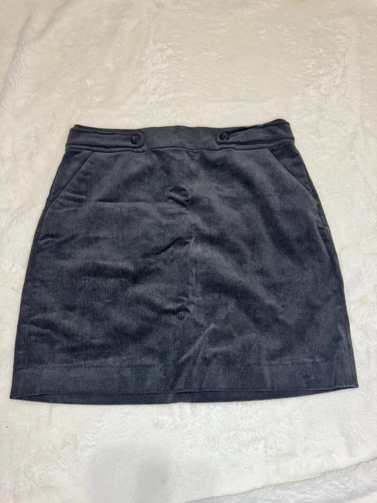 Banana Republic Gray/Black Corduroy Straight Pencil Skirt Button Women Size 8