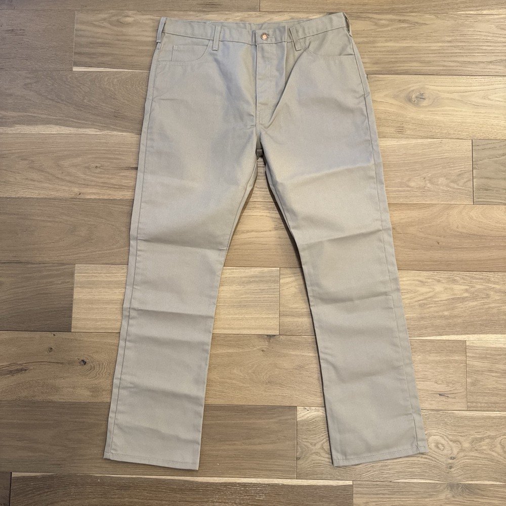 Dickies slim fit khaki pants 38x32 tan polycotton five pocket NWOT RN20697
