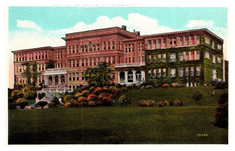 Providence RI Rhode Island State Normal School Street View Linen Postcard