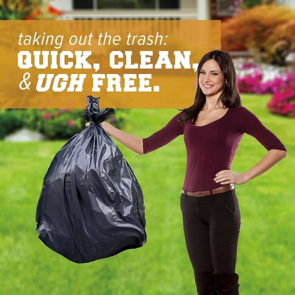 Large Heavy Duty 20-25 Gallon Trash Bags 100 Count 1.6 MIL Black Plastic Can