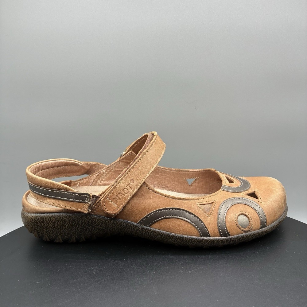 Naot Rongo Mary Jane Leather Metallic Shoe Women’s 8 Brown
