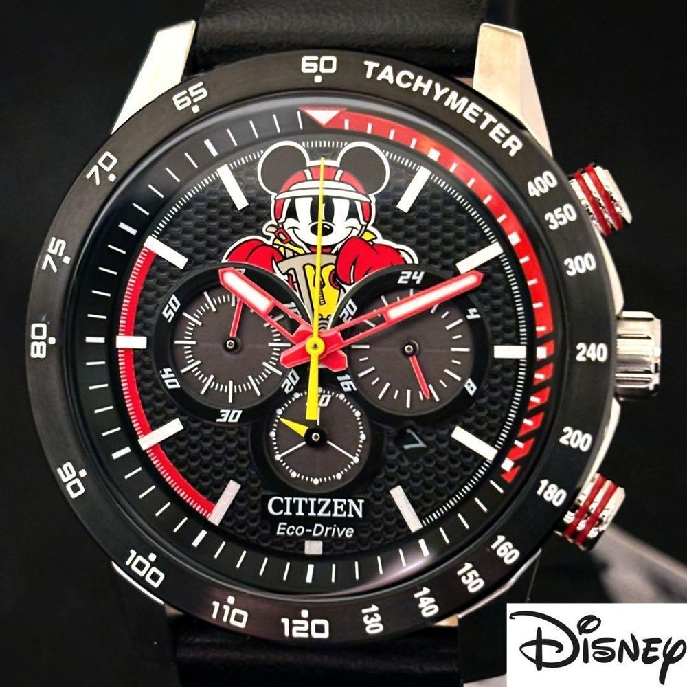 Citizen Disney Eco-Drive Mickey Mouse Racer Watch F1 Collaboration New