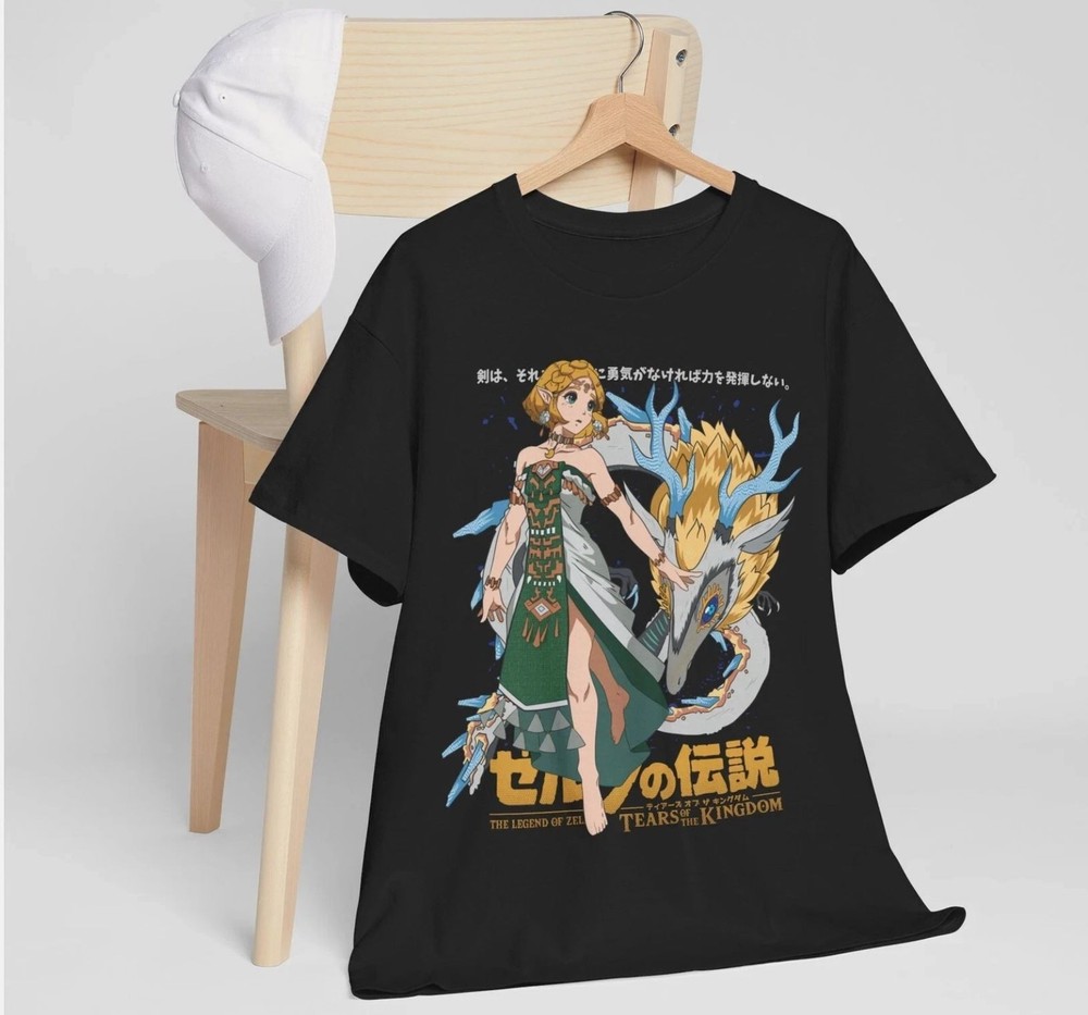 The Legend of Zelda T-shirt Link To The Past Graphic Print Black Shirt All Size