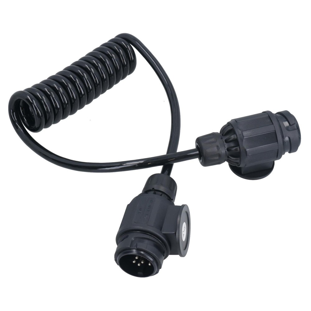 Trailer Light Electrics Extension Lead Curly Cable 1.5m 13 Pin 8 Pin Plugs Male