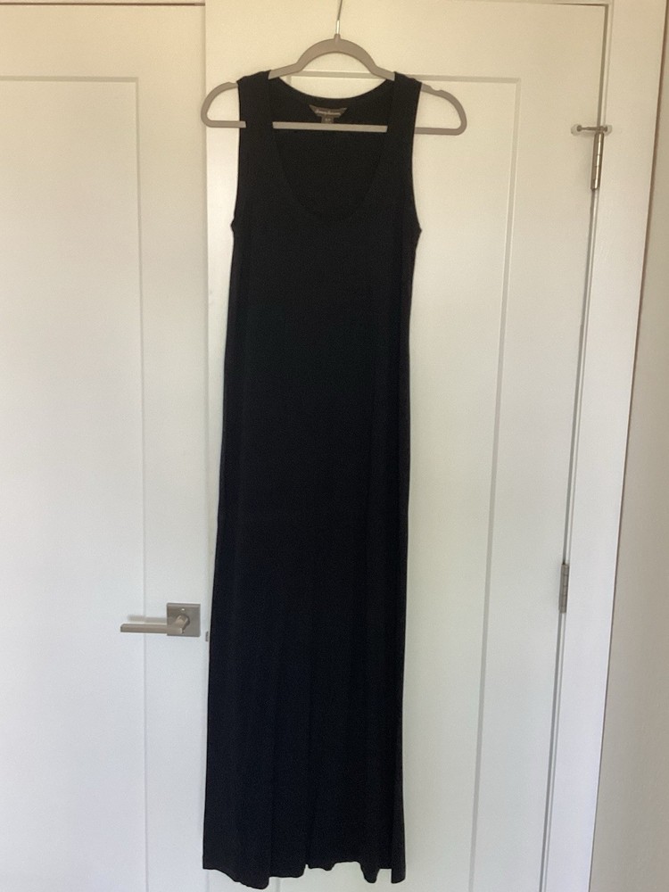 Tommy Bahama Women's Black Cotton Knit Sleeveless Maxi Tank Dress Size S/P
