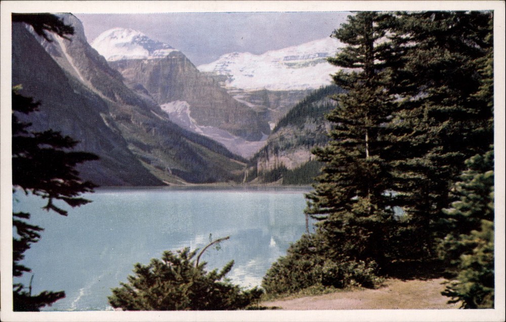 Shore Trail Lake Louise Alberta Canada vintage postcard s643