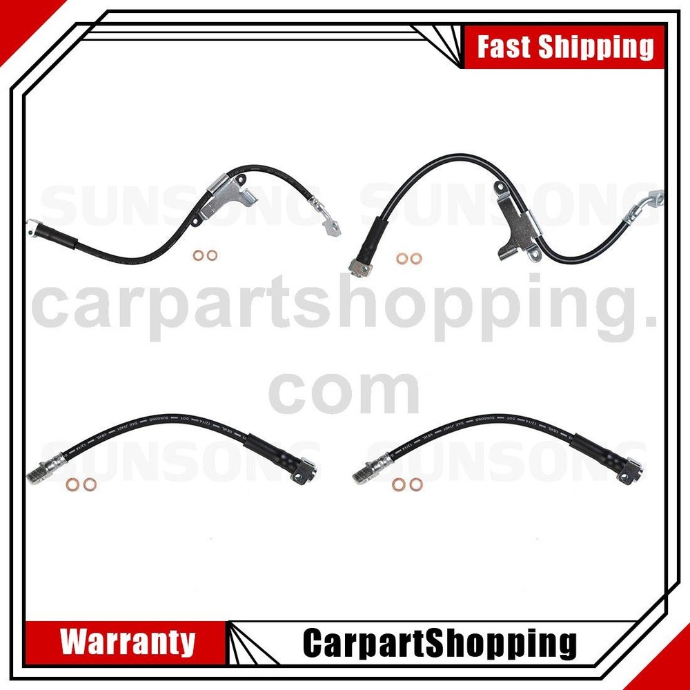4 Brake Line Brake Hose Brake Hydraulic Hose Rear Front For GMC 2006 2009