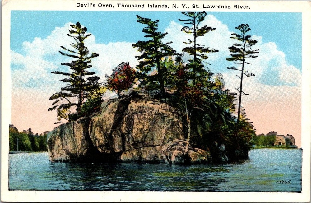 Devil's Oven Thousand Islands NY St. Lawrence River Vintage Postcard