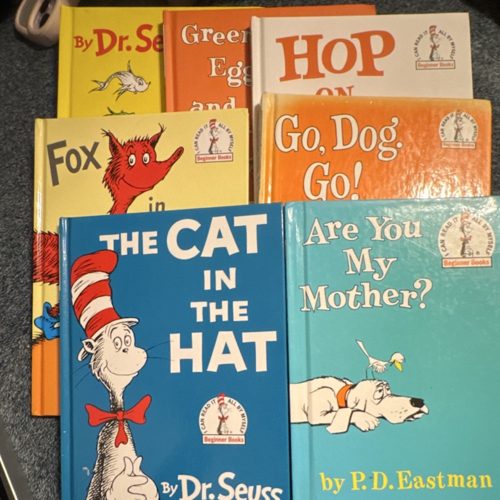 Dr. Seuss & P.D. Eastman Beginner Books Hardcover Lot Cat in the Hat, Green Eggs
