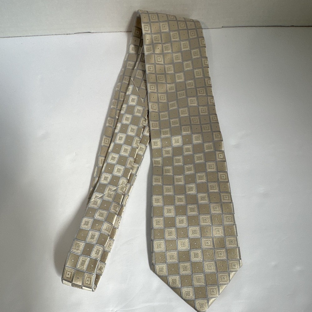 Donald J. Trump Signature Collection Men's Gold/Blue Geometric Silk Tie