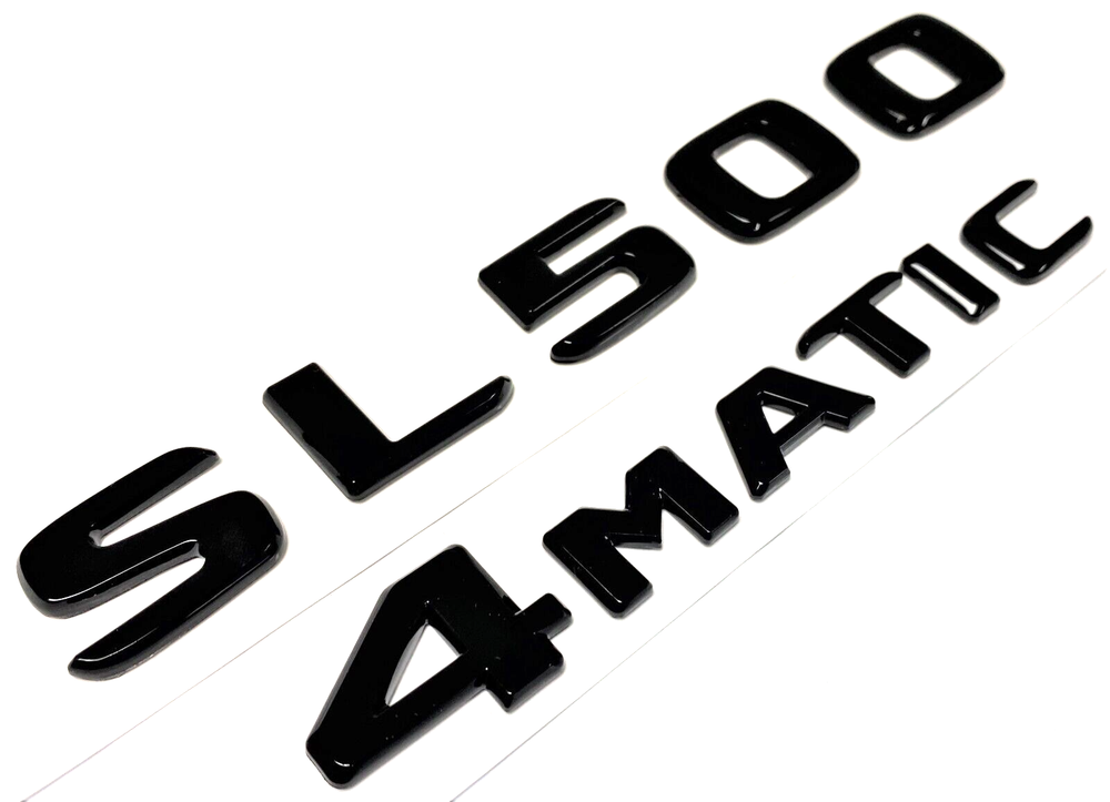 2 SL500+4MATIC BLACK FOR MERCEDES REAR TRUNK EMBLEM BADGE PLATE DECAL NUMBER