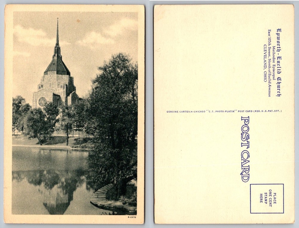 Epworth-Euclid Church Cleveland Ohio CT Photo-Platin Postcard c1920s