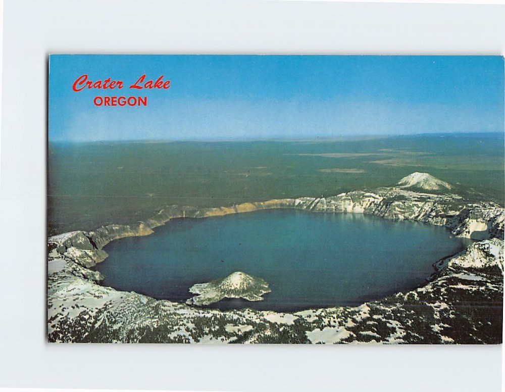 Postcard Aerial View Crater Lake Oregon USA