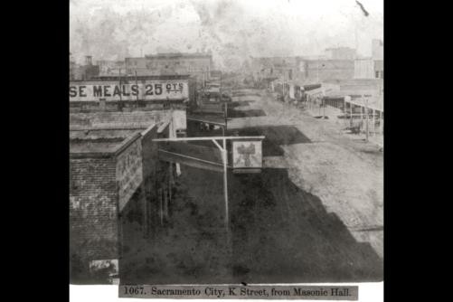 Sacramento City,K Street,Masonic Hall,California,CA,1866,Lawrence & Houseworth