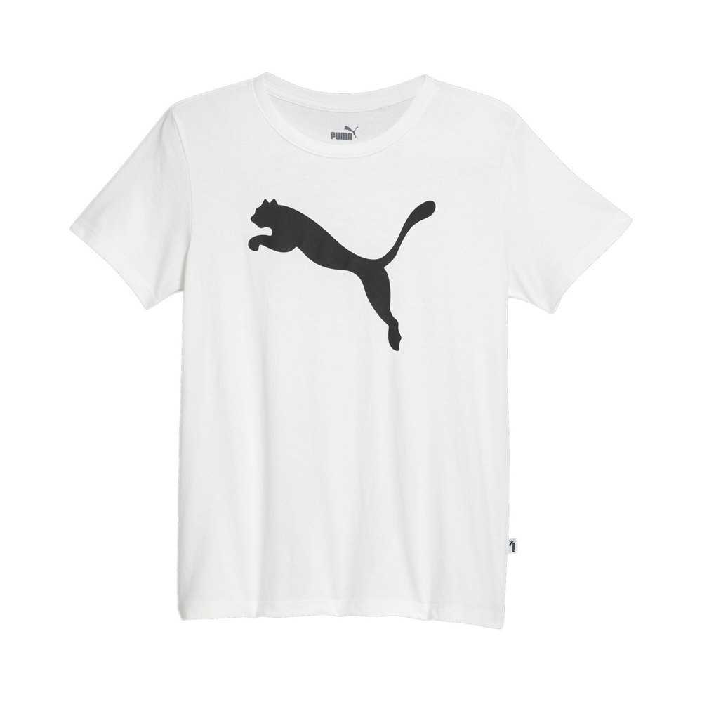 PUMA Essentials  Cat Logo Crew Neck Short Sleeve T-Shirt Womens White Casual Top