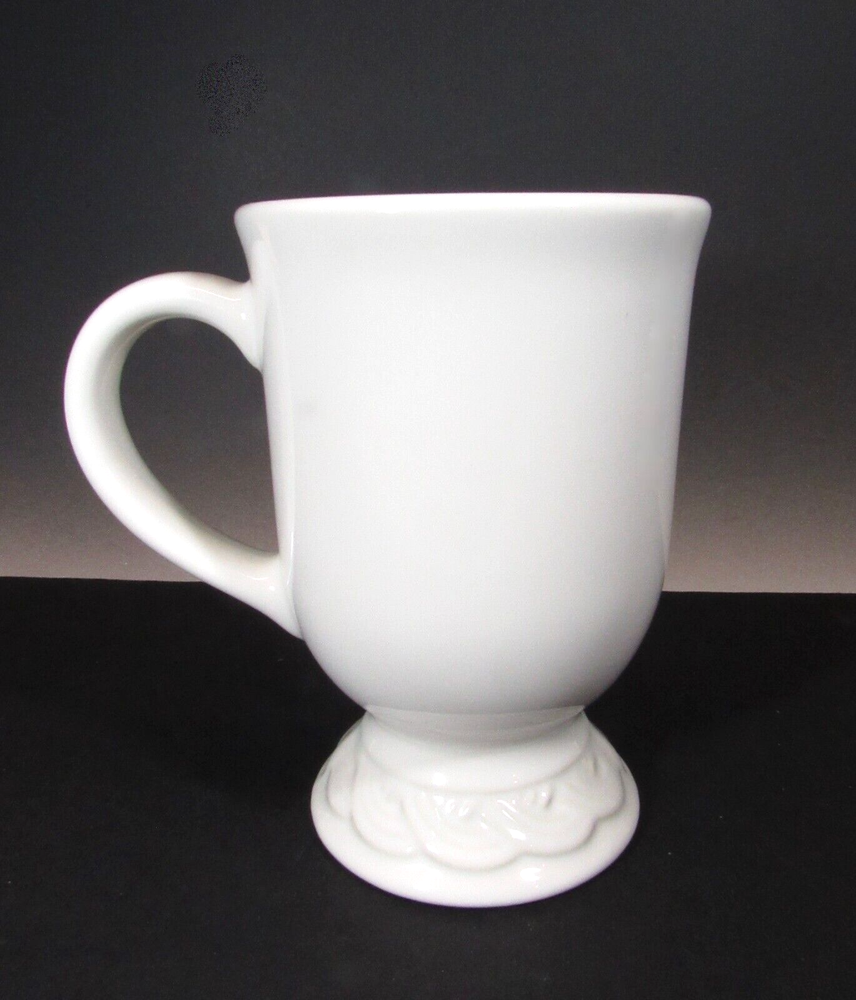 Pfaltzgraff Acadia White Stoneware 12oz Footed Pedestal Mug-image