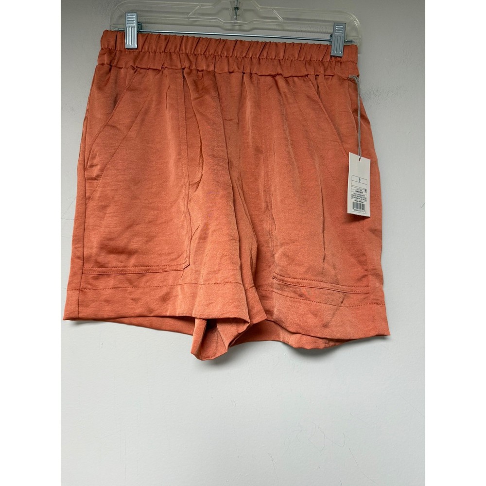 A New Day Women's Orange Linen Blend Pull On Shorts Size S