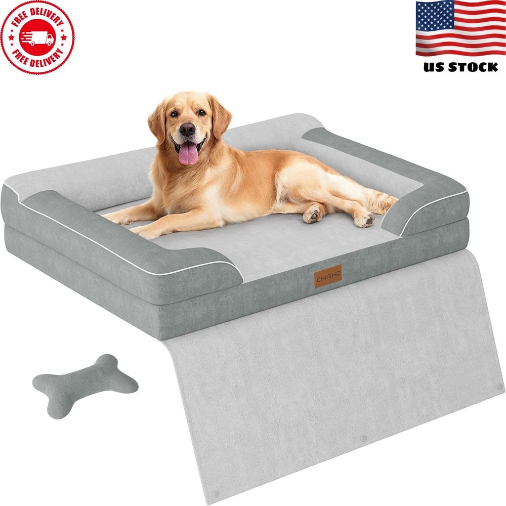 Extra Large Orthopedic Dog Bed with Cooling Gel Memory Foam & Waterproof Cover - XL Size