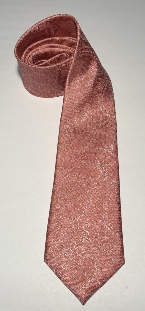 Michael Kors 100% Silk Tonal Pink Paisley Classic Tie 58” Long 3.5” Wide