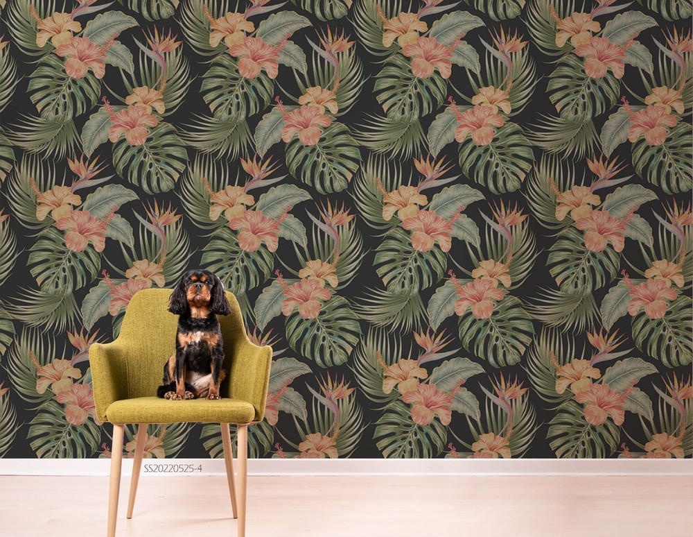 3D Flowers Leaves Watercolor Pattern Wall Murals Wallpaper Murals Wall Sticker 2