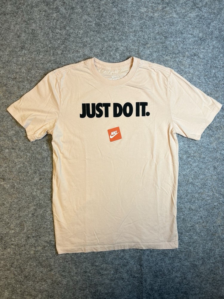 Nike Shirt Adult Small Pink Swoosh Spell Out Logo Just Do It Mens Small T-Shirt