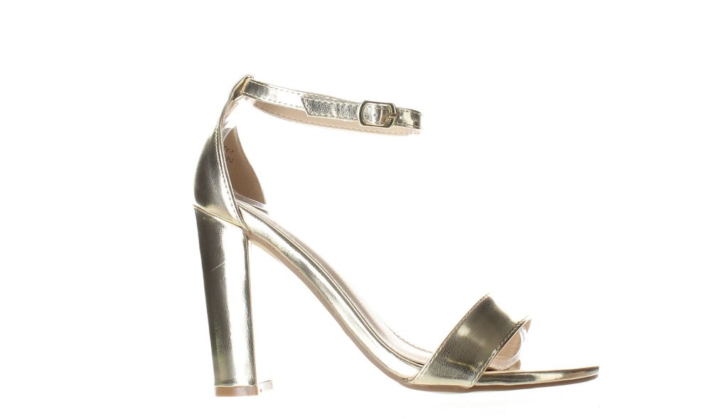 Bella Marie Womens Shirley-1 Gold Ankle Strap Heels Size 7 7669989