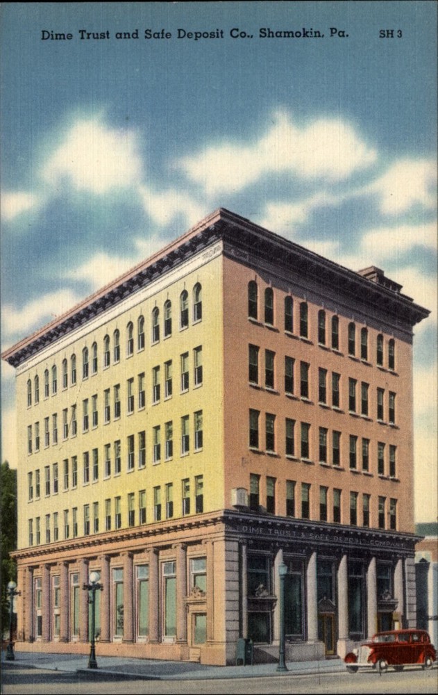 Dime Trust and Safe Deposit Co Shamokin Pennsylvania vintage postcard b276
