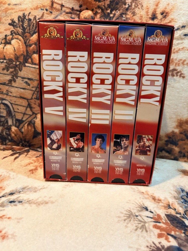 Rocky VHS Box Set Collection Rocky I II III IV V MGM UA Complete Movie Set