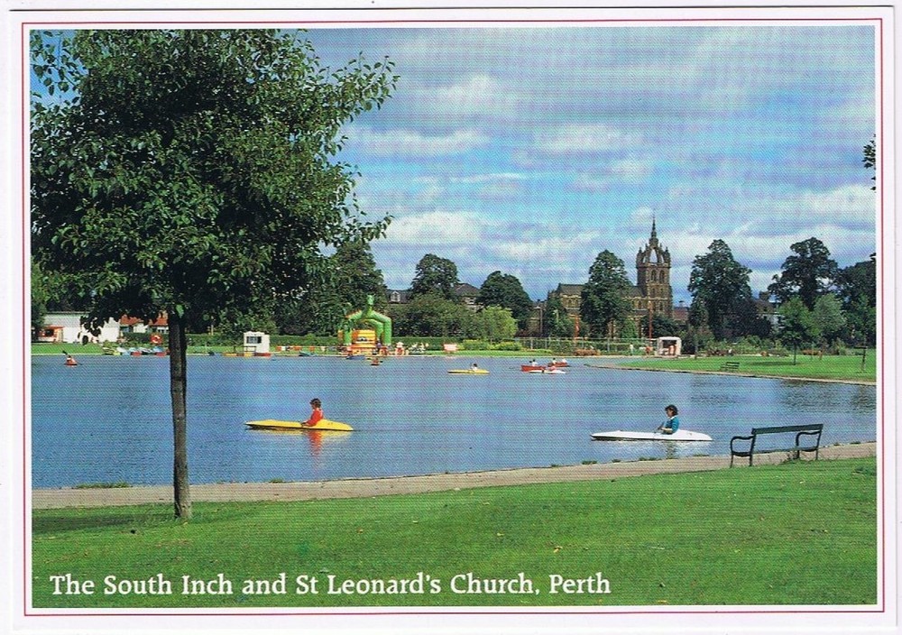 Postcard The South Inch & St Leonard's Church Perth Scotland