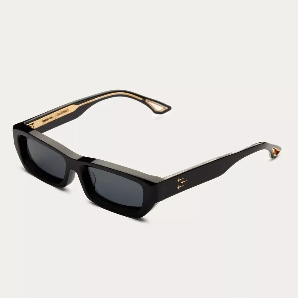 James Oro Black Rogue Square Frame Sunglasses Black Lens - New In Box