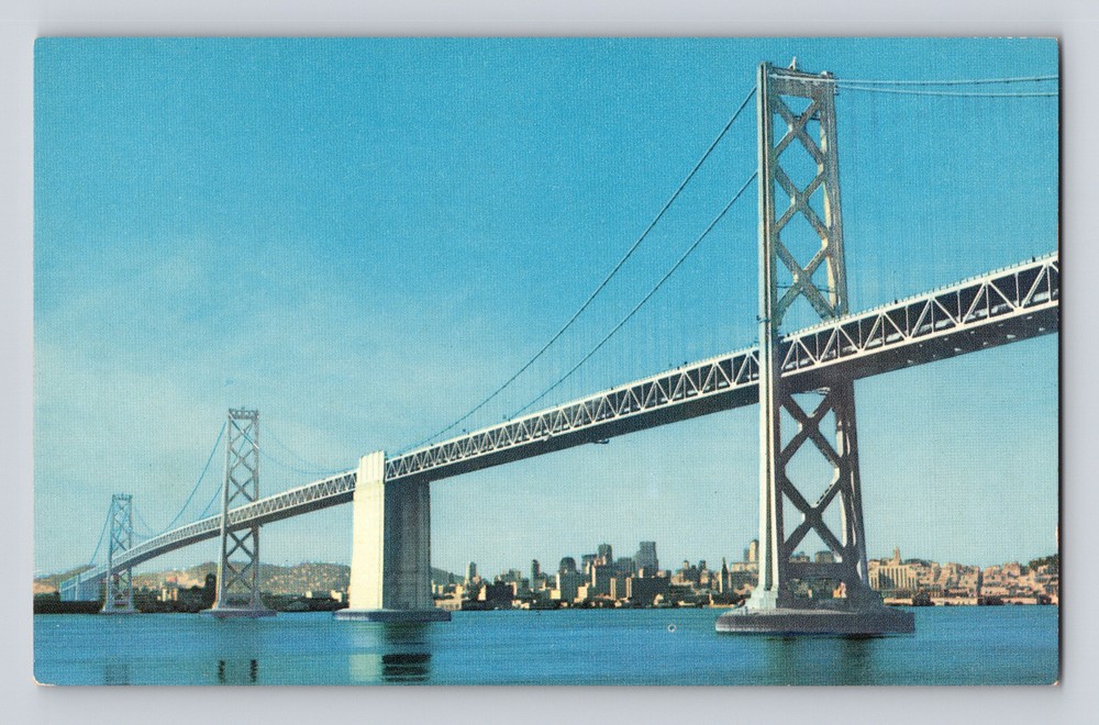 Postcard California San Francisco CA Oakland Bay Bridge 1960s Undivided Chrome
