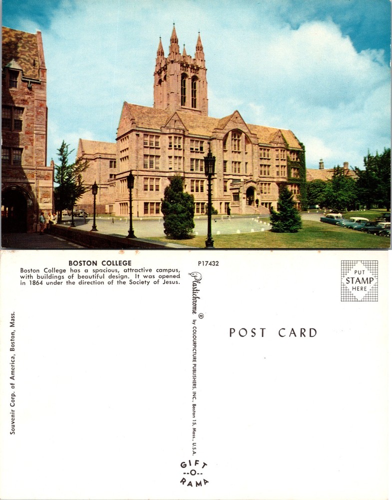 Boston College Gasson Hall Massachusetts MA Postcard