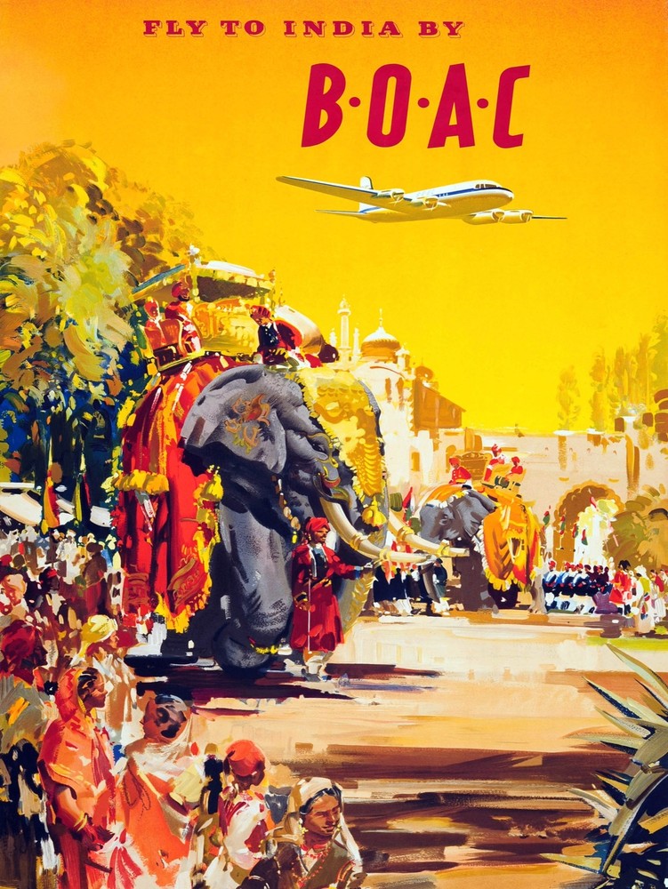 Decorative POSTER.Home room Interior art design.Visit India.Elephant.Travel.7132