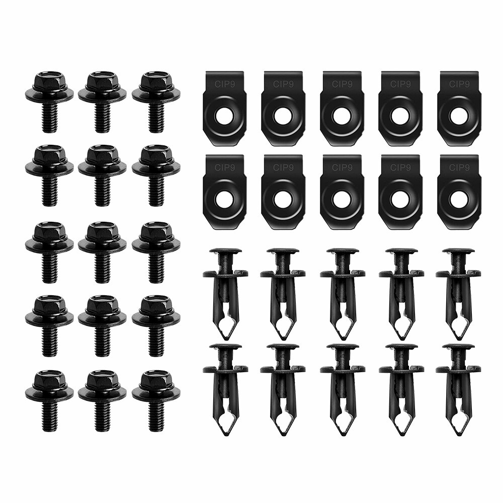 M6 Engine Splash Shield Guard Bolts & U-Nut Clips for Nissan Models