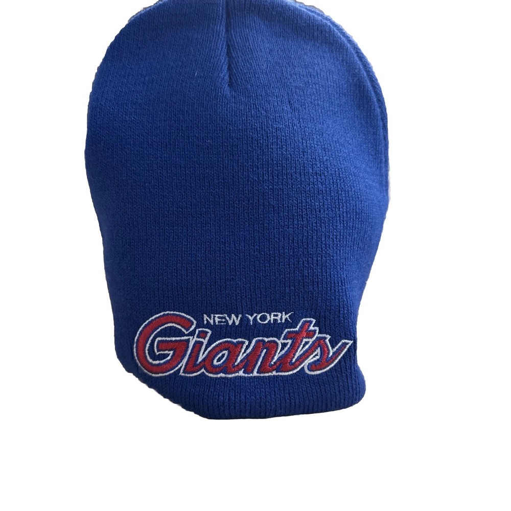 NY Giants NFL Winter Beanie Cuffless Blue Team Logo