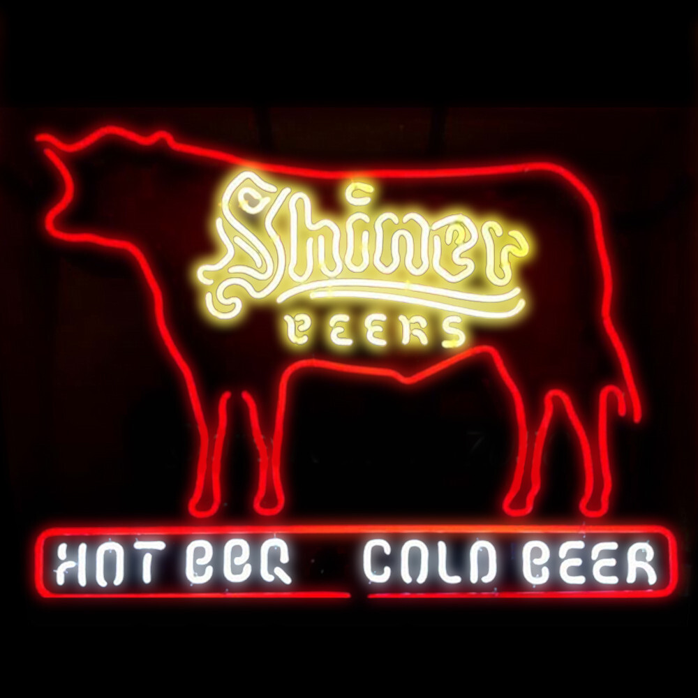 Shiner Beer Neon Sign Hot BBQ Light Home Bar Pub Wall Decor 24x20