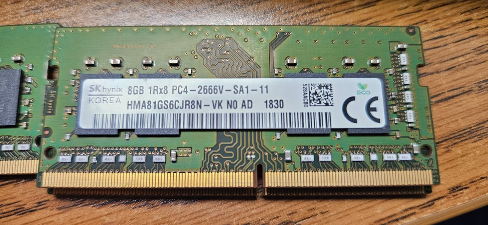 SK Hynix PC4-2666V 8GB 1Rx8 PC4 (One 8GB stick of memory)