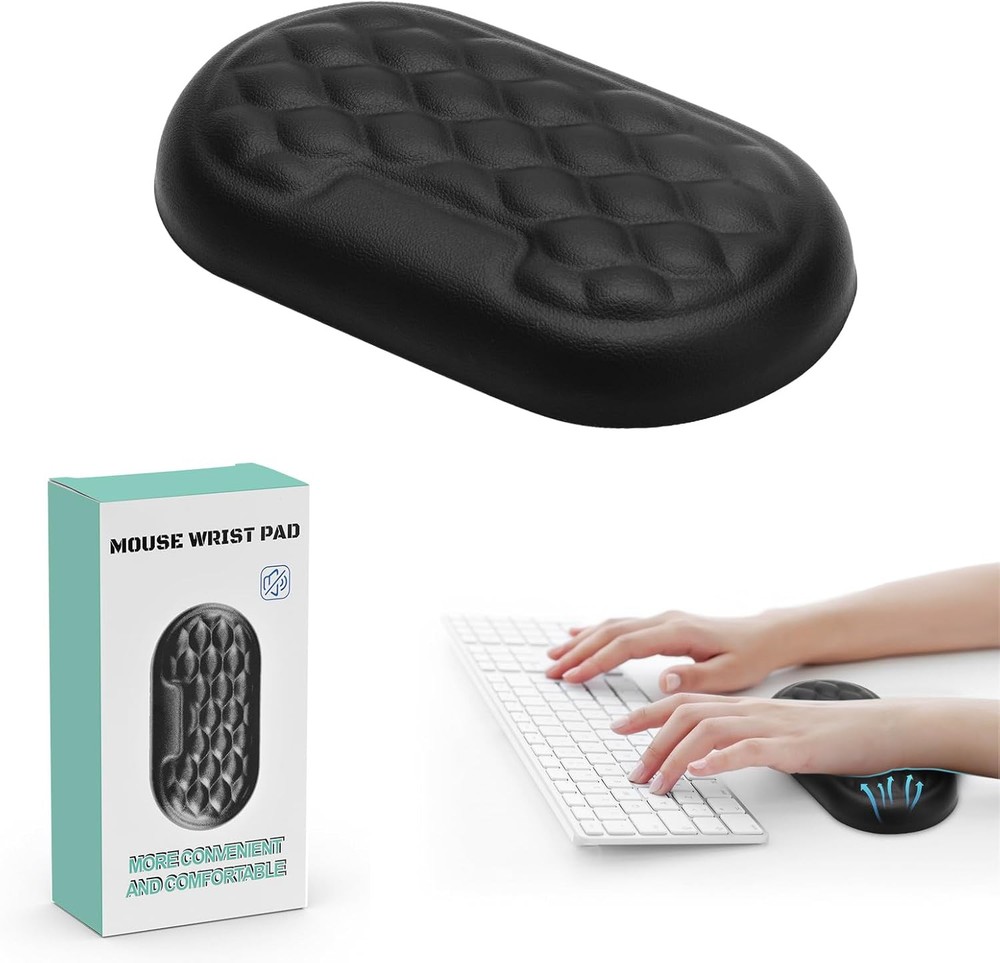 Mouse Wrist Rest, IPEROT Ergonomic Memory Foam Support Medium, 1-black