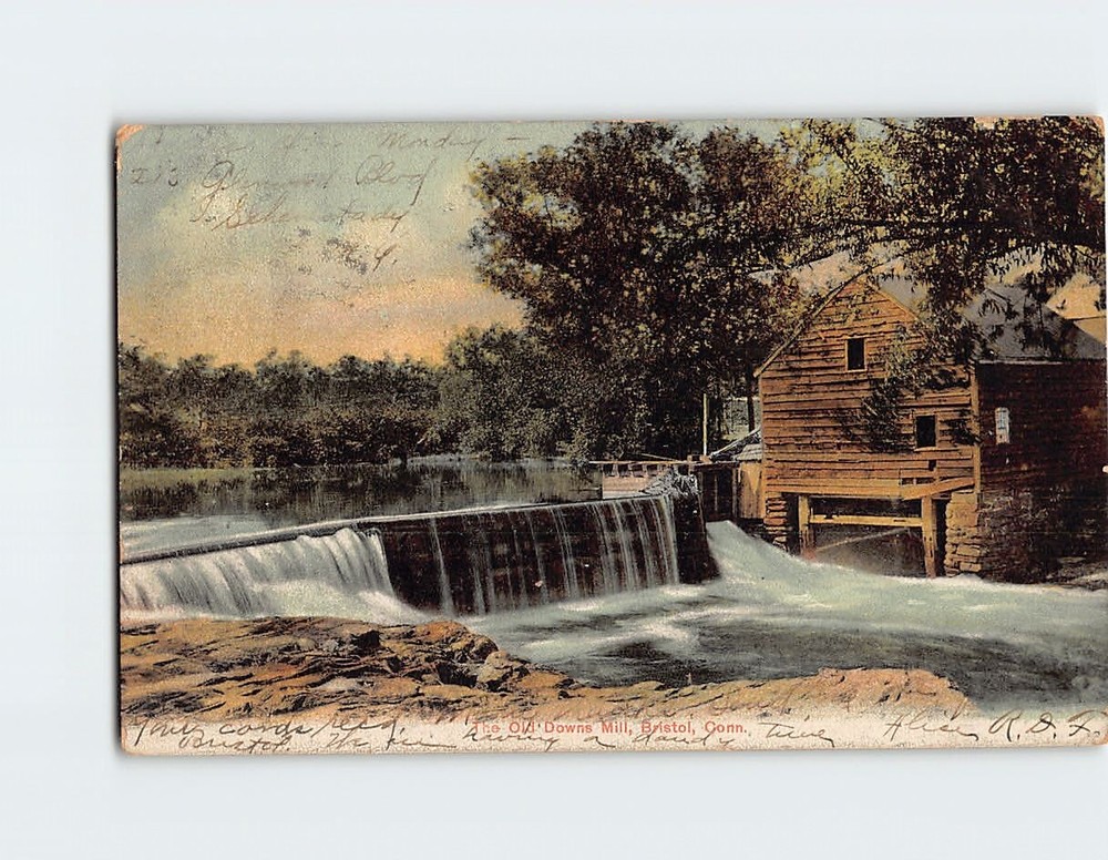Postcard Old Downs Mill Bristol Connecticut