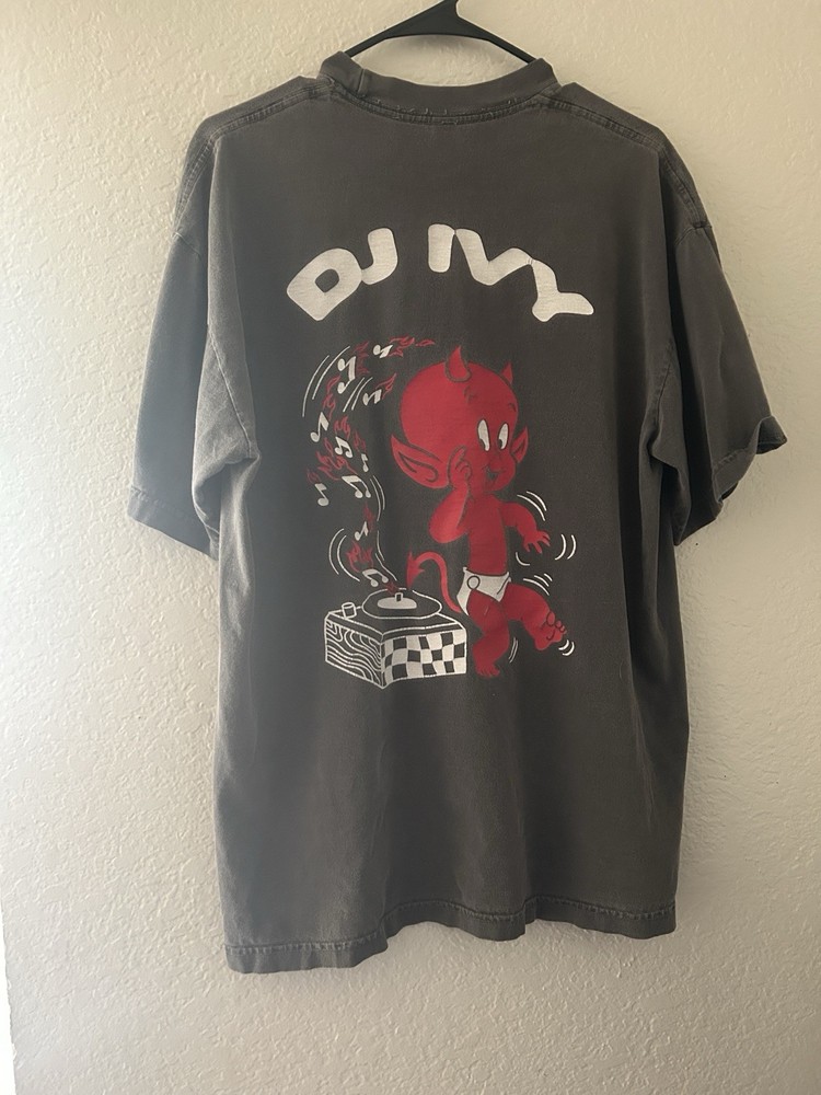 DJ IVY graphic tee with devil design #goth #emo #music #y2k #skater