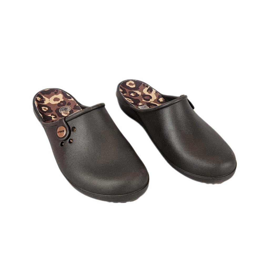 Zueco Crocs Tully ll Mujer Mula Marrón Cómodo Puntera Redonda Talla 8 Estampado Animal
