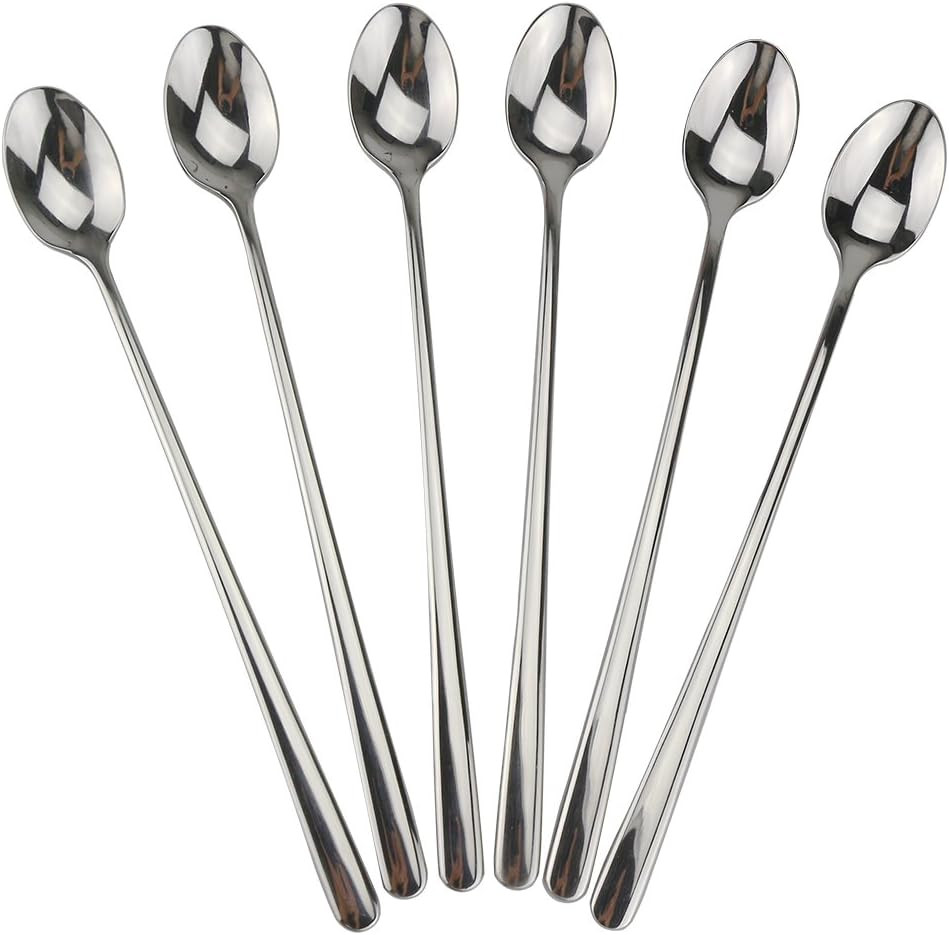 Long Handle Spoon, 9-inch Ice Tea DEALIGHT Premium 18/10 Silver