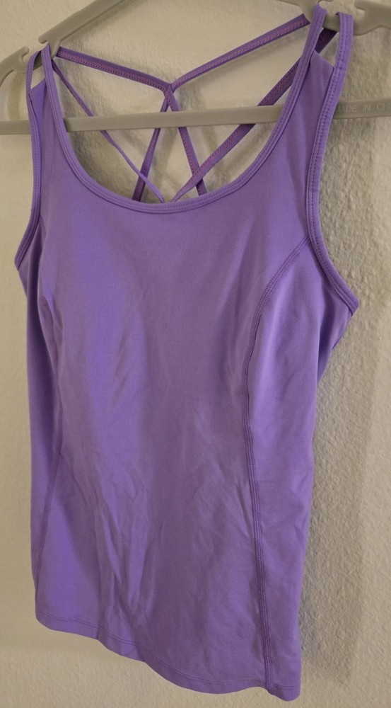 Xersion Women's Purple Strappy Activewear Tank Top Scoop Neck Sleeveless