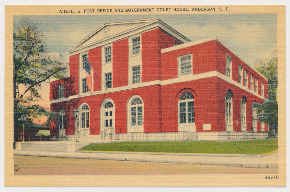 US Post Office and Government Court House, Anderson, South Carolina