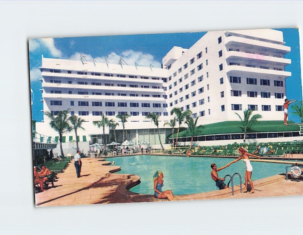 Postcard Sans Souci Hotel at Miami Beach Florida USA